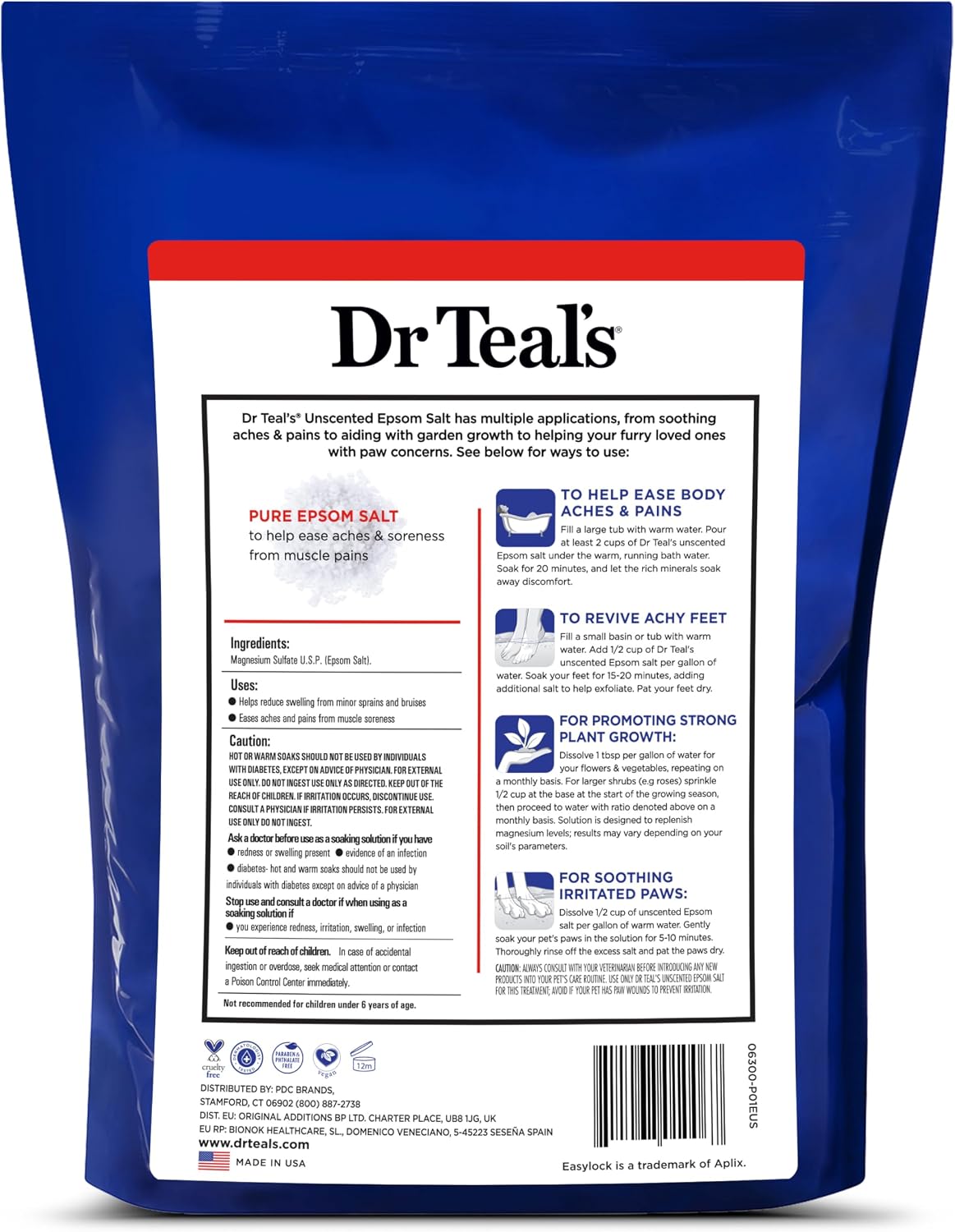 Pure Epsom Salt Multipurpose Solution, Fragrance Free, Bulk Size - 19 lbs
