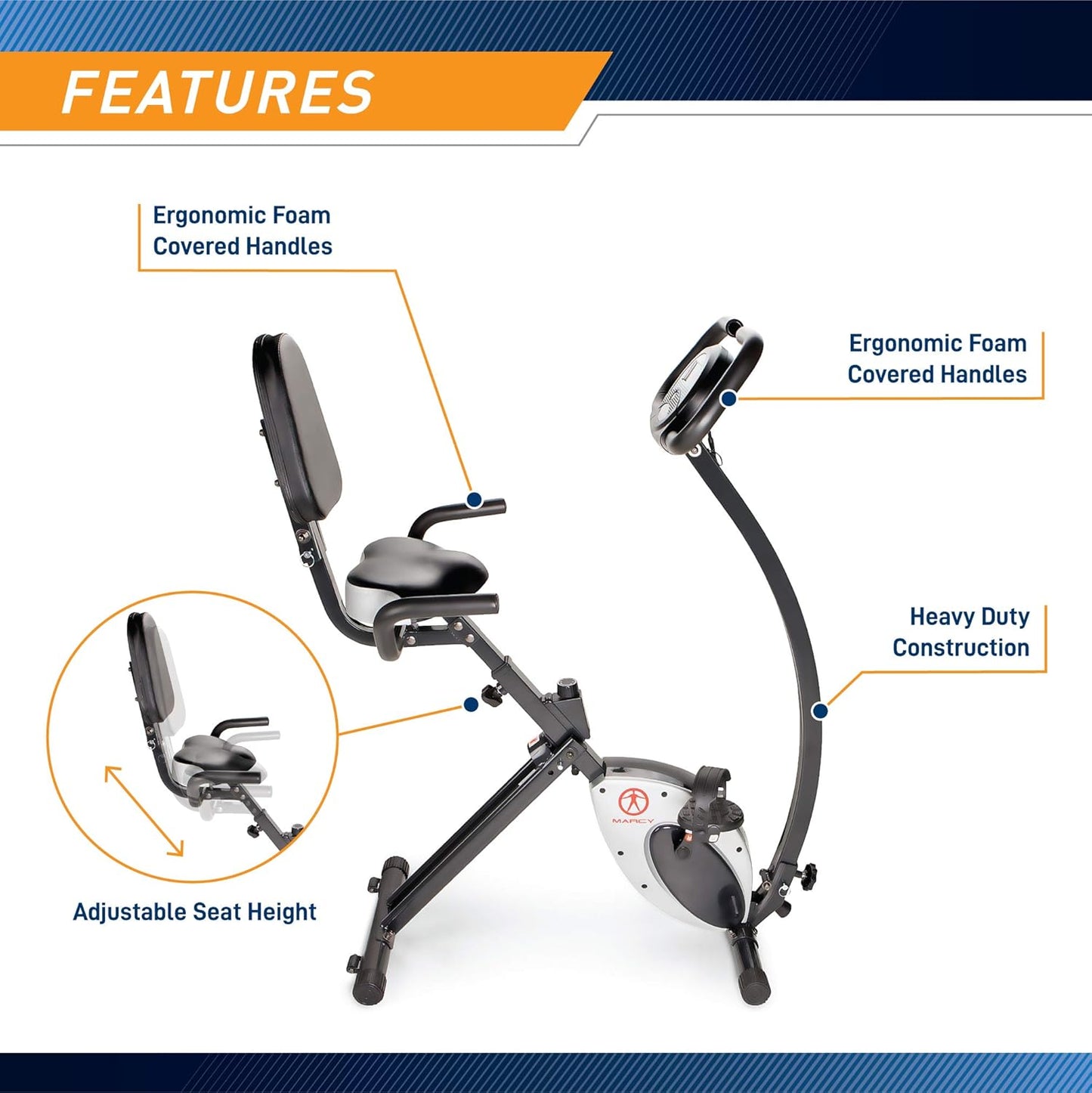 Foldable Upright Exercise Bike with Adjustable Resistance for Cardio Workout & Strength Training - Multiple Styles Available