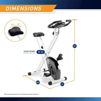 Foldable Upright Exercise Bike with Adjustable Resistance for Cardio Workout & Strength Training - Multiple Styles Available