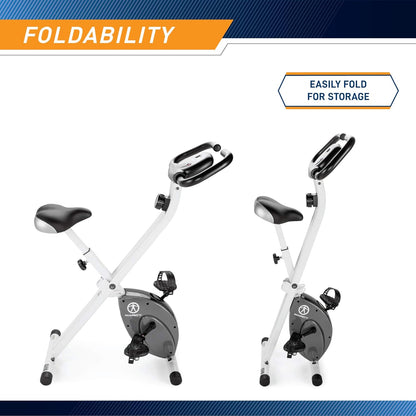 Foldable Upright Exercise Bike with Adjustable Resistance for Cardio Workout & Strength Training - Multiple Styles Available