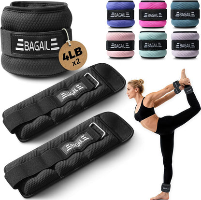 Ankle Wrist Weights for Women & Men, Set of 2 (Available in 0.5/1/2/3/4/5 lb Each), Wearable Leg Arm Weights with Sleek Design & Secure Fit for Walking, Running, Pilates, Home Fitness