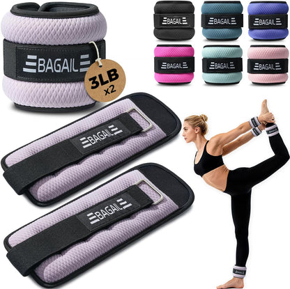 Ankle Wrist Weights for Women & Men, Set of 2 (Available in 0.5/1/2/3/4/5 lb Each), Wearable Leg Arm Weights with Sleek Design & Secure Fit for Walking, Running, Pilates, Home Fitness