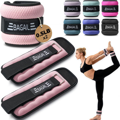 Ankle Wrist Weights for Women & Men, Set of 2 (Available in 0.5/1/2/3/4/5 lb Each), Wearable Leg Arm Weights with Sleek Design & Secure Fit for Walking, Running, Pilates, Home Fitness