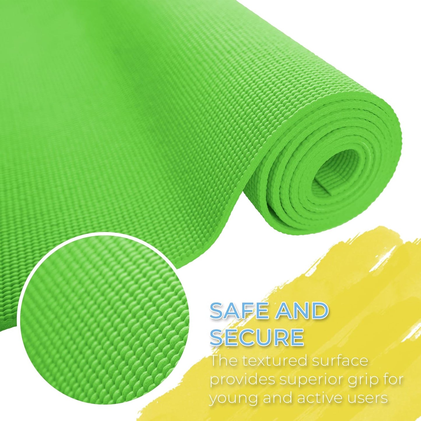 Bulk Kids Yoga Mats, 10 Pack, 60x24 in, 4mm