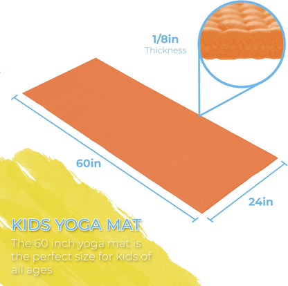 Bulk Kids Yoga Mats, 10 Pack, 60x24 in, 4mm