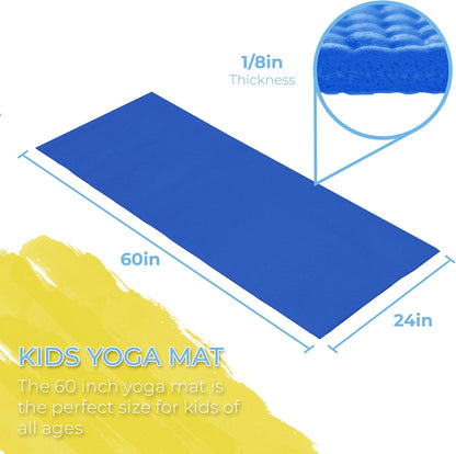 Bulk Kids Yoga Mats, 10 Pack, 60x24 in, 4mm