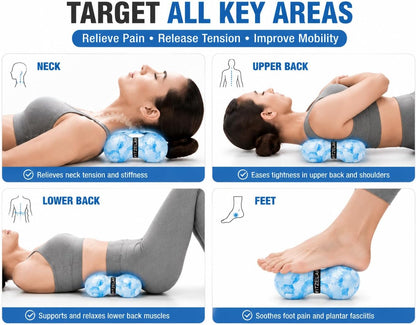 Double Lacrosse Massage Ball for Myofascial Release, Quality Certification, Massage Deep Tissue for Waist Back Feet, Trigger Point Therapy, Muscle Knots, Peanut Massage Ball for Muscle Pain