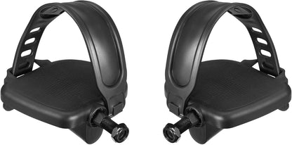 1 Pair Exercise Bike Pedals with Straps Indoor Cycling Parts Non Slip 9/16'' Fixed Gear Bike Pedals