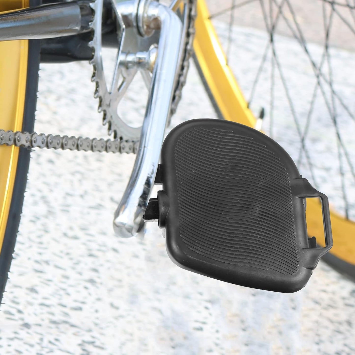 1 Pair Exercise Bike Pedals with Straps Indoor Cycling Parts Non Slip 9/16'' Fixed Gear Bike Pedals