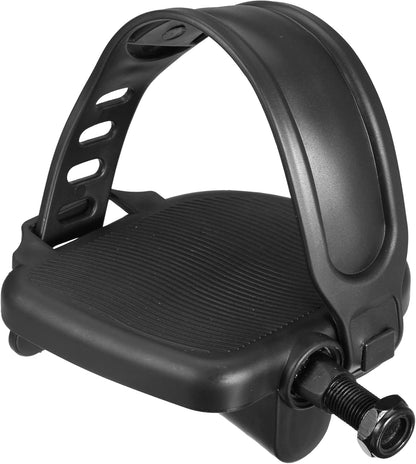 1 Pair Exercise Bike Pedals with Straps Indoor Cycling Parts Non Slip 9/16'' Fixed Gear Bike Pedals