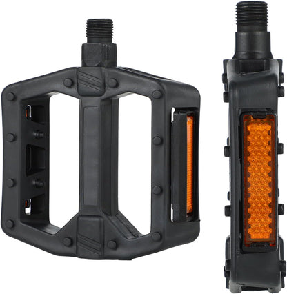Universal Bike Pedals 9/16" Nylon Lightweight Non-Slip Bicycle Platform Pedals, Easy to Install, Fit Most Adult Mountain Bikes MTB, Durable Design