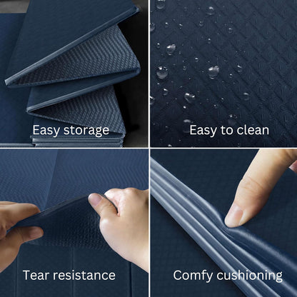 Foldable Yoga Exercise Mat, 6mm/8mm/10mm/12mm Thickness, 72 x 24 Inch - Lightweight, Anti-Slip, and Easy to Store for Yoga, Pilates, Home Workouts, and Floor Exercises