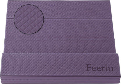 Foldable Yoga Exercise Mat, 6mm/8mm/10mm/12mm Thickness, 72 x 24 Inch - Lightweight, Anti-Slip, and Easy to Store for Yoga, Pilates, Home Workouts, and Floor Exercises