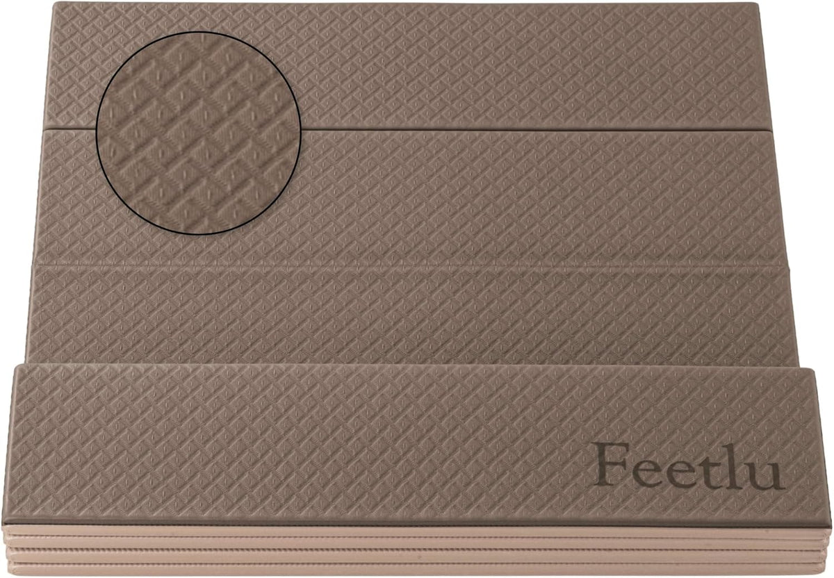Foldable Yoga Exercise Mat, 6mm/8mm/10mm/12mm Thickness, 72 x 24 Inch - Lightweight, Anti-Slip, and Easy to Store for Yoga, Pilates, Home Workouts, and Floor Exercises