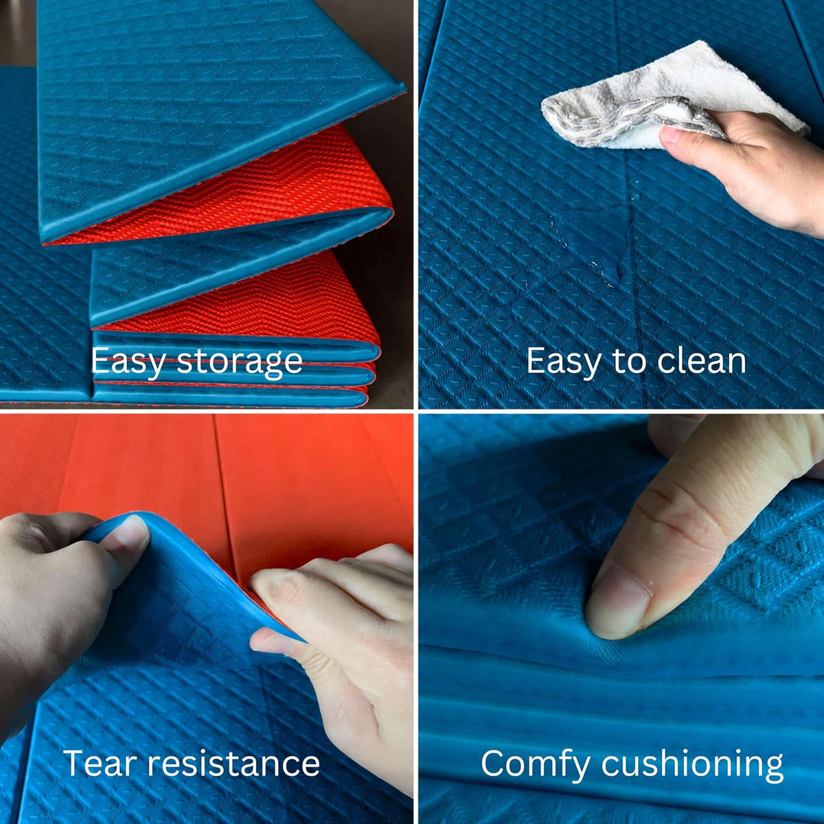 Foldable Yoga Exercise Mat, 6mm/8mm/10mm/12mm Thickness, 72 x 24 Inch - Lightweight, Anti-Slip, and Easy to Store for Yoga, Pilates, Home Workouts, and Floor Exercises