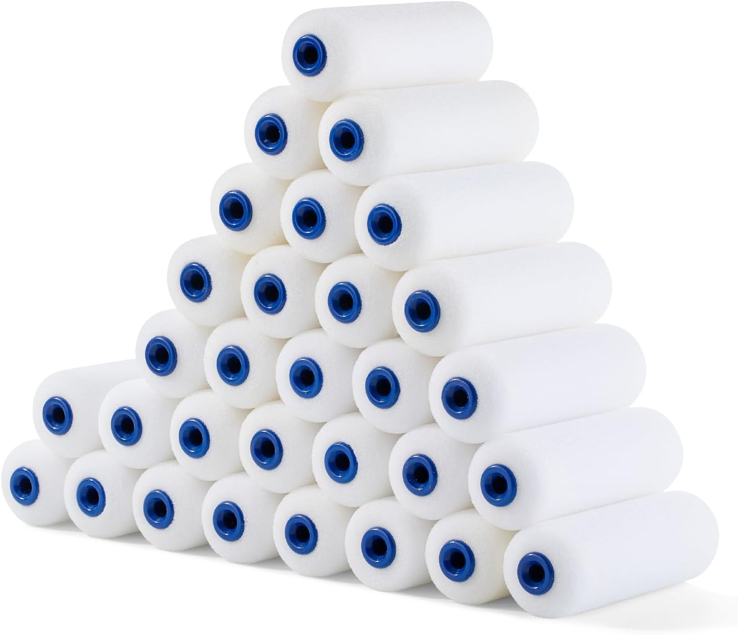 Bates- Foam Paint Roller Covers, 4 Inch, 30 Pack, Bulk High Density | Foam Roller Covers for Paint Roller Use, Smooth Finish Painting, Walls, Cabinets, Furniture & DIY Painting Projects