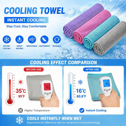 3 Pack Cooling Towel for Neck and face(40"x12"), Cooling Neck Wraps