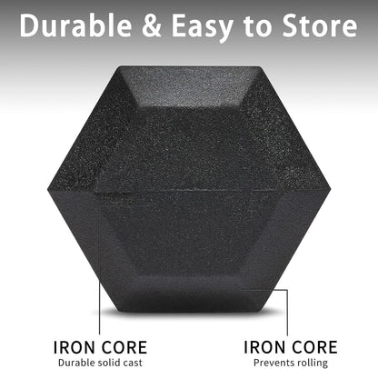 350/450/550 lbs Dumbbell Set with Rack for Women Men | Coated Rubber Hex Weights for Home Gym Weight Training, Multiple Lbs Neoprene Dumbbells with Storage Rack - Black