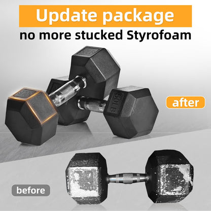 350/450/550 lbs Dumbbell Set with Rack for Women Men | Coated Rubber Hex Weights for Home Gym Weight Training, Multiple Lbs Neoprene Dumbbells with Storage Rack - Black