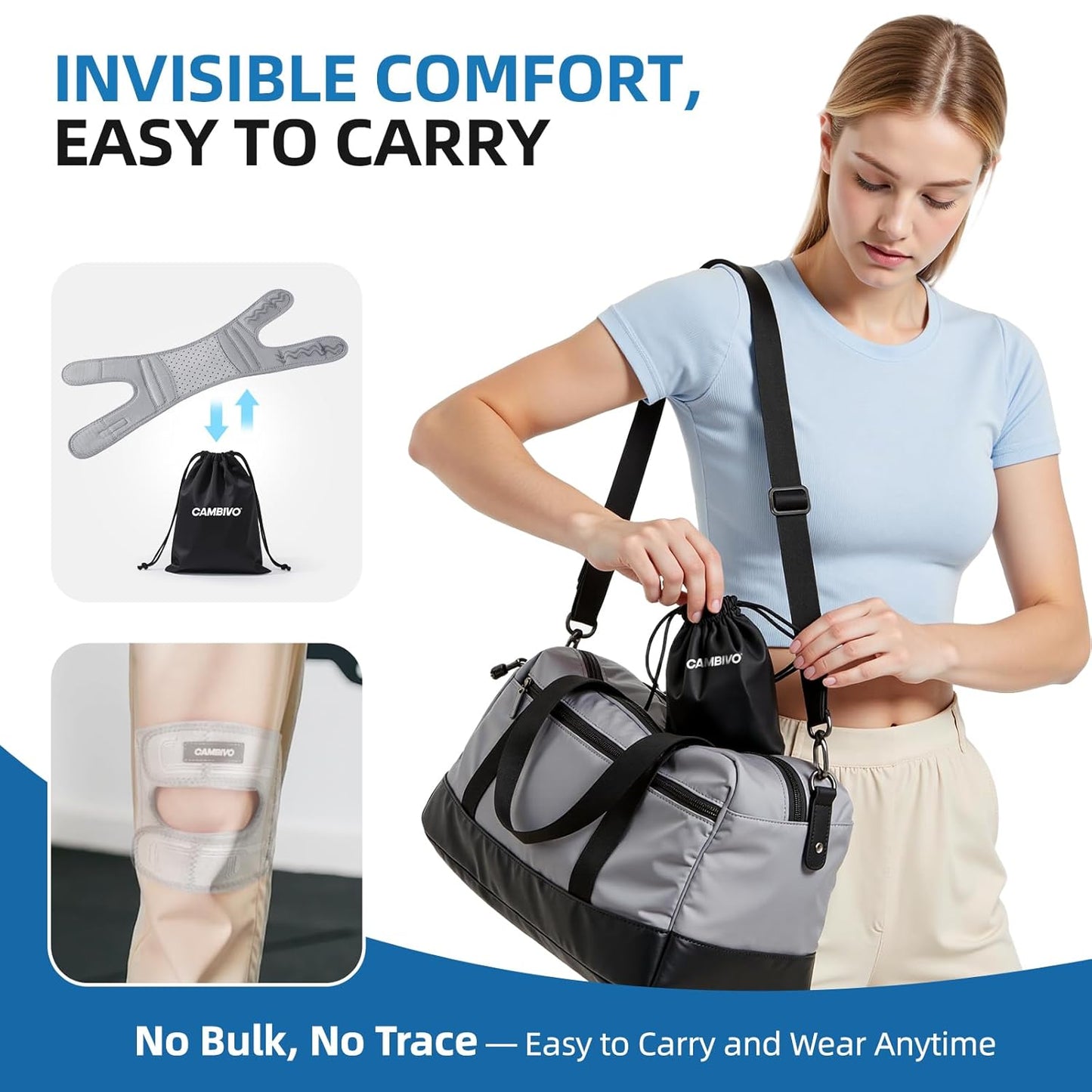 Patella Tendon Support Knee Brace for Women & Men, Adjustable Knee Strap with Gel Pad & Side Stabilizers, Breathable Lightweight Knee Support for Running, Training & Daily Use (Black, L/XL)