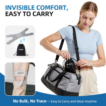 Patella Tendon Support Knee Brace for Women & Men, Adjustable Knee Strap with Gel Pad & Side Stabilizers, Breathable Lightweight Knee Support for Running, Training & Daily Use (Black, L/XL)