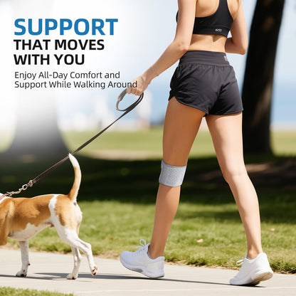 Patella Tendon Support Knee Brace for Women & Men, Adjustable Knee Strap with Gel Pad & Side Stabilizers, Breathable Lightweight Knee Support for Running, Training & Daily Use (Black, L/XL)