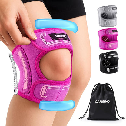 Patella Tendon Support Knee Brace for Women & Men, Adjustable Knee Strap with Gel Pad & Side Stabilizers, Breathable Lightweight Knee Support for Running, Training & Daily Use (Black, L/XL)