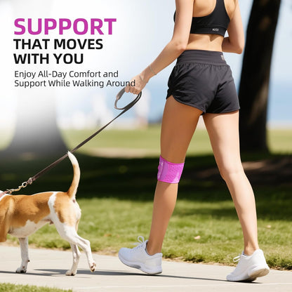 Patella Tendon Support Knee Brace for Women & Men, Adjustable Knee Strap with Gel Pad & Side Stabilizers, Breathable Lightweight Knee Support for Running, Training & Daily Use (Black, L/XL)