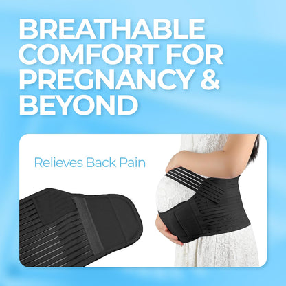 3-in-1 Maternity Abdominal Support Belt - Adjustable Pregnancy Belly Band for Prenatal & Postpartum Care, Relieves Back Pain - Machine Washable, Perfect for Expecting Moms