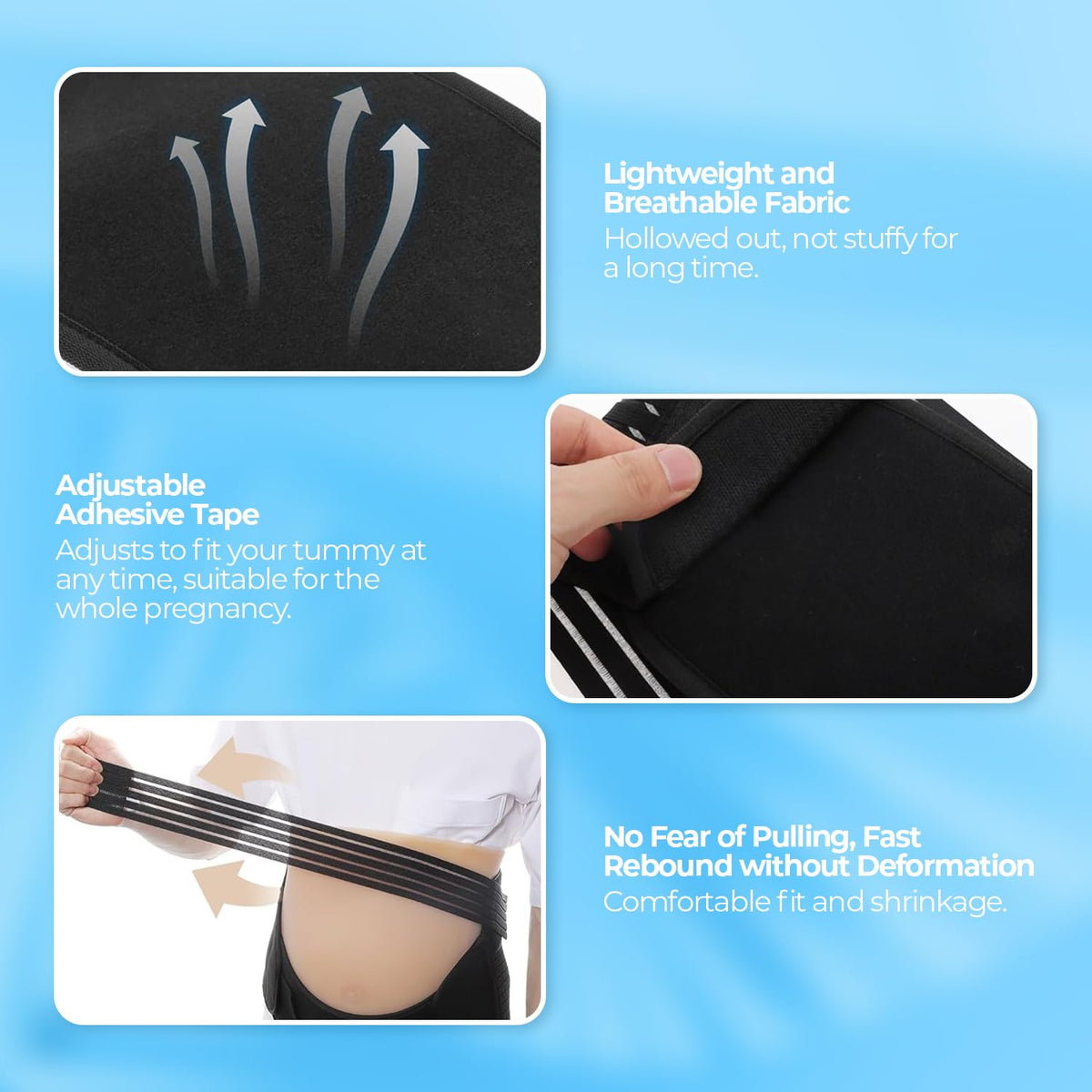 3-in-1 Maternity Abdominal Support Belt - Adjustable Pregnancy Belly Band for Prenatal & Postpartum Care, Relieves Back Pain - Machine Washable, Perfect for Expecting Moms