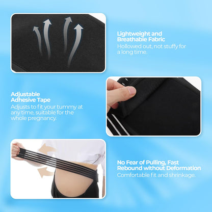 3-in-1 Maternity Abdominal Support Belt - Adjustable Pregnancy Belly Band for Prenatal & Postpartum Care, Relieves Back Pain - Machine Washable, Perfect for Expecting Moms