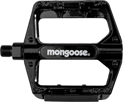 Mountain Bike Pedals, Black, Set of 2, Lightweight and Durable Alloy Stands Up to Tough Riding, with Reflectors, Fits 1/2" or 9/16" Cranks, Easy Installation, Replacement Bike Pedals