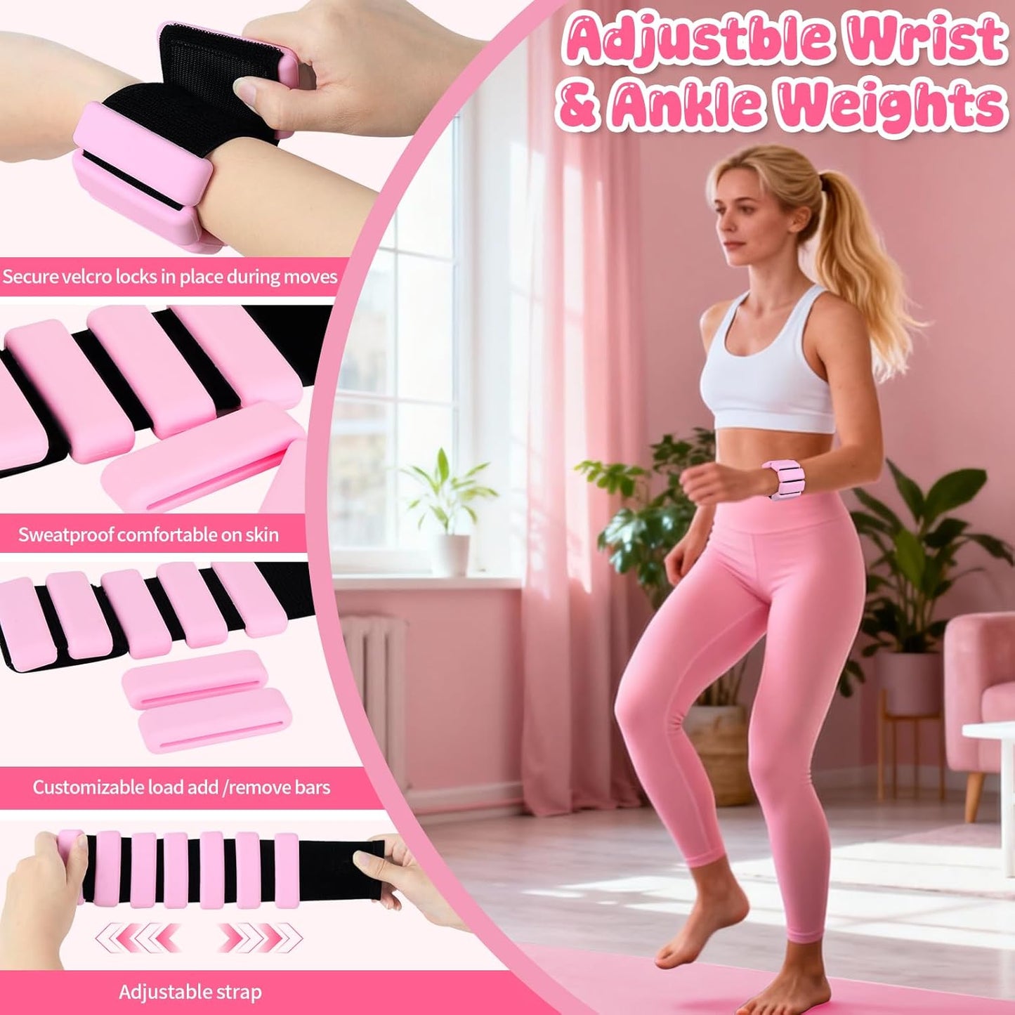 Pilates Equipment Kit for Home Workouts - 18pcs Set- 14'' Pilates Ring and Ball Set for Women, Pilates/Yoga Accessories Kit with Wrist Weights, Resistance Bands, Core Sliders, Yoga Strap