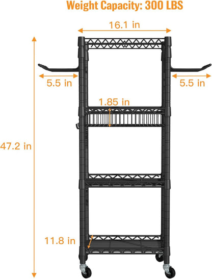 Home Gym Storage, 3 Tiers Workout Equipment Organizer with Wheels for Yoga Mats, Foam Roller, Dumbbells, Kettlebells, and Resistance Bands