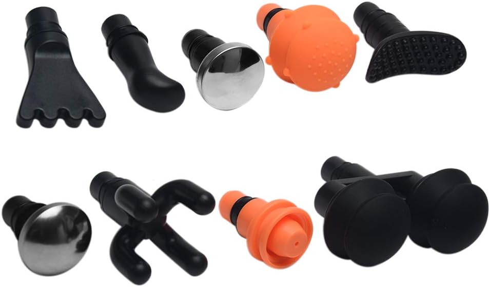 9Pcs Replaceable Massage Gun Heads - Deep Tissue Muscle Attachments and Accessories for Massage Gun - Plug-n-Play Adapter Set