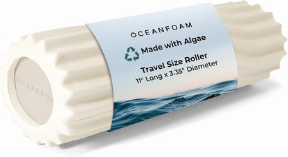 Ripple Travel Foam Roller (11" x 3.35") Firm Mini Foam Roller for Physical Therapy, Deep Tissue Massage, Back Pain - High Density, Ergonomic Wave Textured - Yoga, Pilates, Exercise (Seafoam) - Colors A