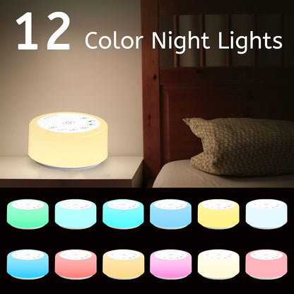 Soother Sleep Sound Machine Night Light White Noise Machine with 30 Soothing Sounds & 12 Color Night Lights for Baby Kids Adults Brown Noise Machine with Timer & Continuous Play for Home Travel Office
