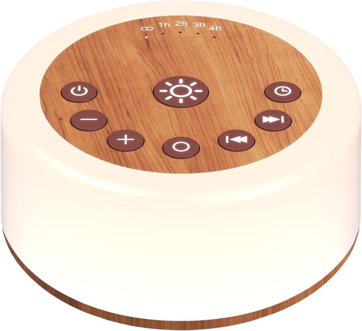 Soother Sleep Sound Machine Night Light White Noise Machine with 30 Soothing Sounds & 12 Color Night Lights for Baby Kids Adults Brown Noise Machine with Timer & Continuous Play for Home Travel Office