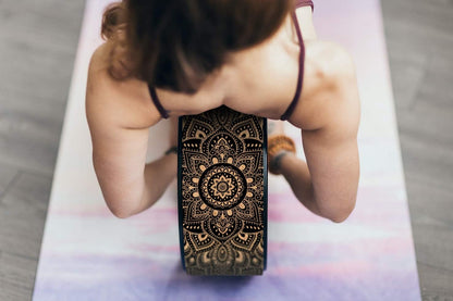THE YOGA WHEEL | Eco Printed, Extra Strength, Padded, Dharma Exercise Wheel | Designed in Bali | Enhance Your Postures and Stretch Deeper (Mandala Black,)