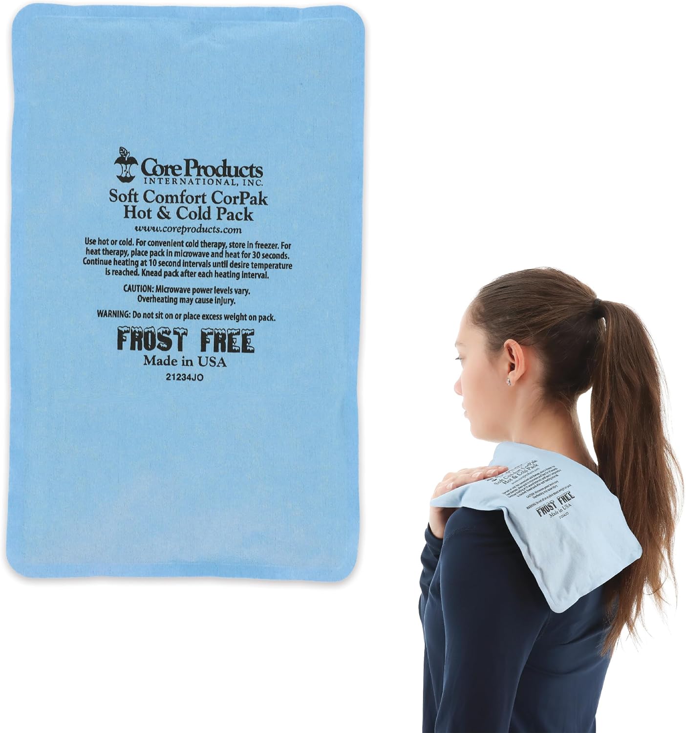 Reusable Hot & Cold Therapy Pack for Knee, Back & Shoulder Pain, Cervical, 6 x 20 inch Made in USA