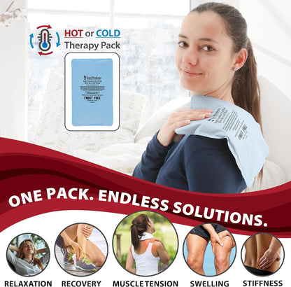Reusable Hot & Cold Therapy Pack for Knee, Back & Shoulder Pain, Cervical, 6 x 20 inch Made in USA