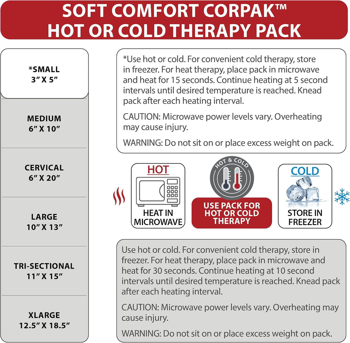Reusable Hot & Cold Therapy Pack for Knee, Back & Shoulder Pain, Cervical, 6 x 20 inch Made in USA