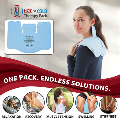 Reusable Hot & Cold Therapy Pack for Knee, Back & Shoulder Pain, Cervical, 6 x 20 inch Made in USA