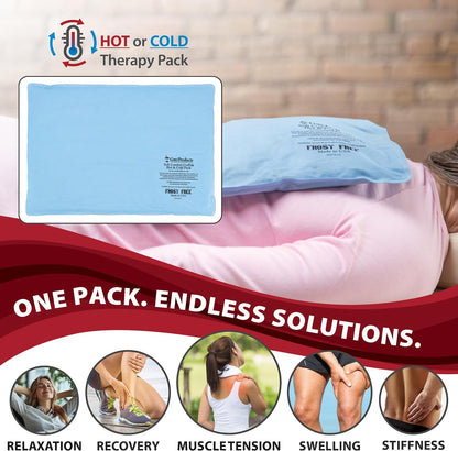 Reusable Hot & Cold Therapy Pack for Knee, Back & Shoulder Pain, Cervical, 6 x 20 inch Made in USA