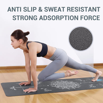 Yoga Mat Foldable - Textured Non Slip Exercise Mat -Travel Lightweight Hot Yoga Mat with Carry Bag for Pilates & Home Workouts (72"L x 24"W x 3mm Thick)