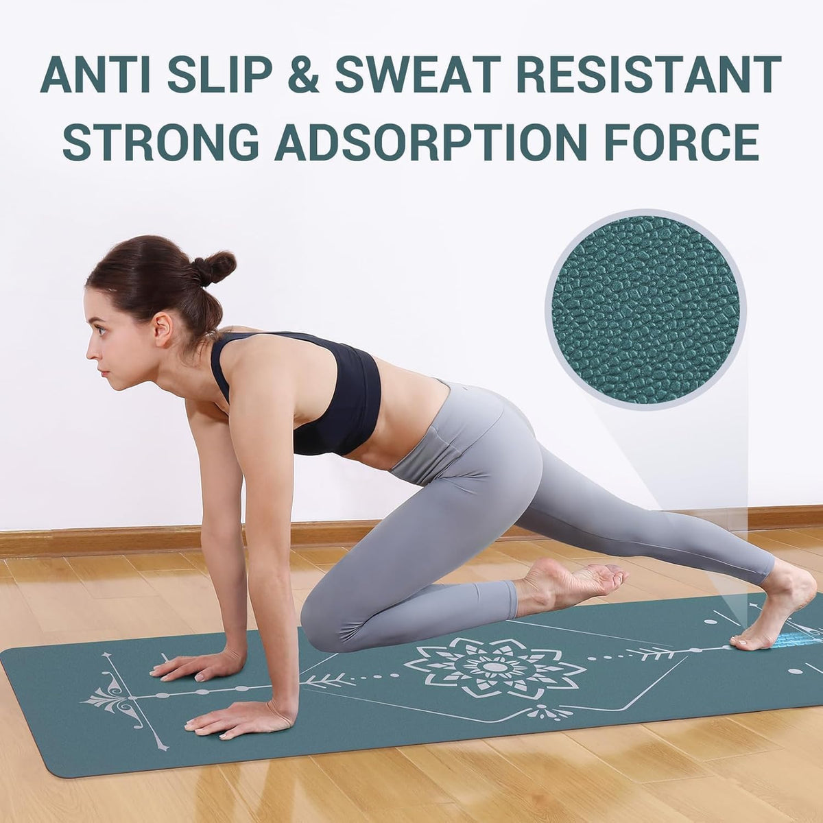 Yoga Mat Foldable - Textured Non Slip Exercise Mat -Travel Lightweight Hot Yoga Mat with Carry Bag for Pilates & Home Workouts (72"L x 24"W x 3mm Thick)