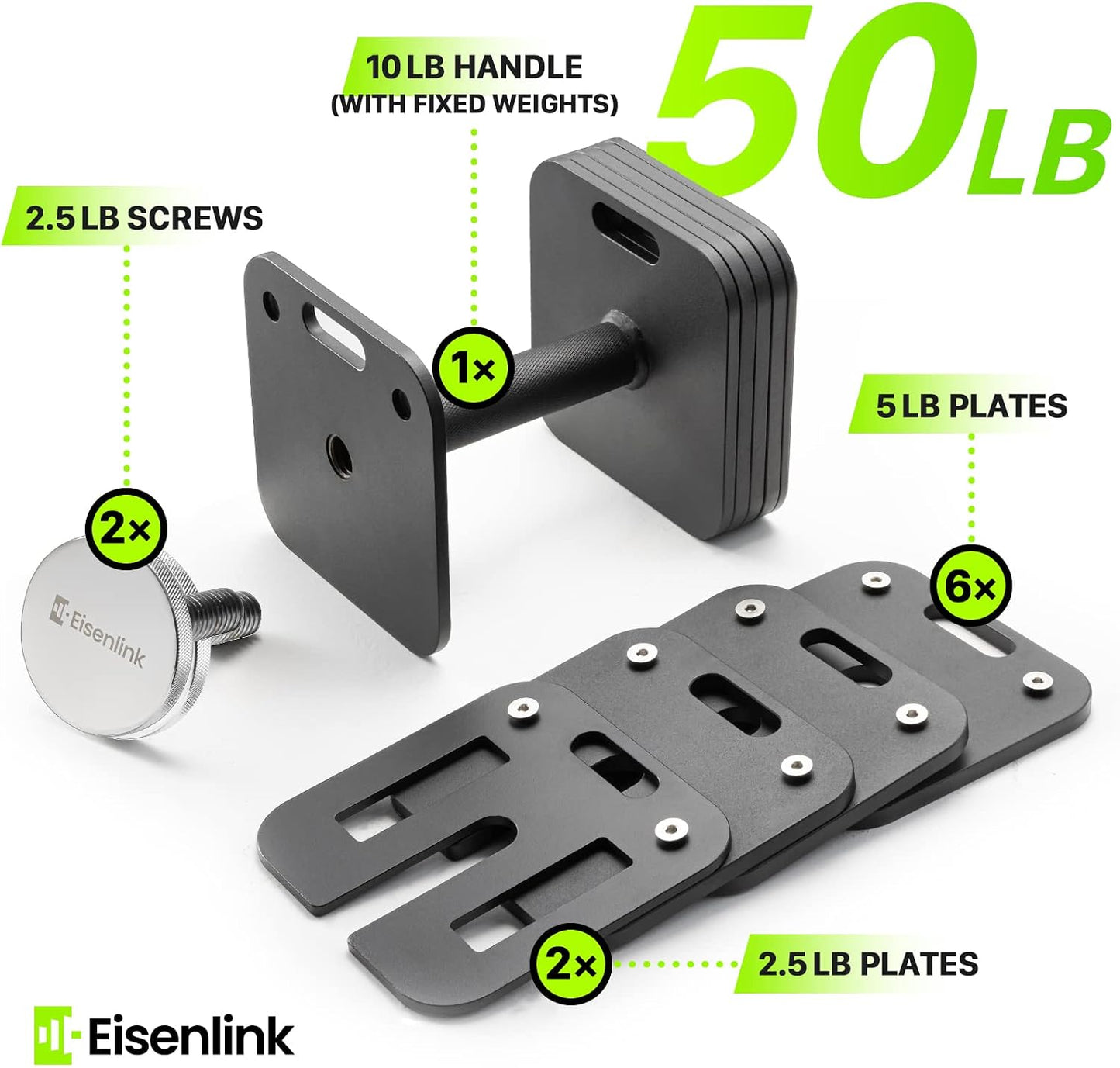 Adjustable Dumbbell Set, 10-50/80lb, 5lb Increments, Quick-Lock Square Weight Dumbbells for Home Gym Fitness (50/80lb×2)