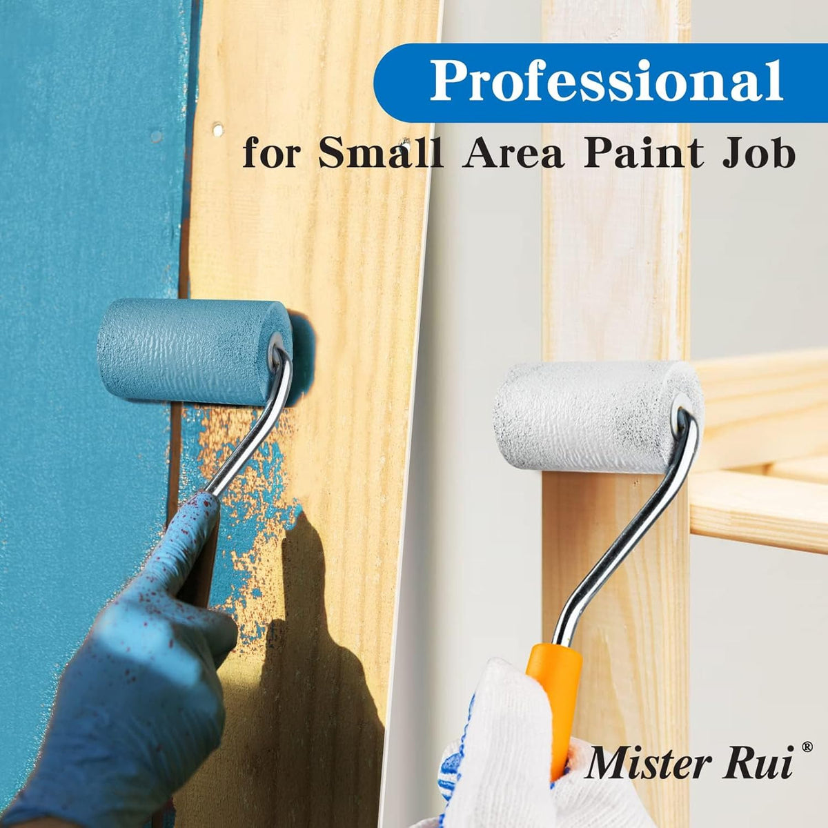 Foam Paint Roller, 2 Inch Mini Paint Roller Kit 9 Pack, Small Paint Roller with Tray and Liner, Small Paint Rollers 2 Inch, Mini Rollers for Painting Furniture, Stenciling, Art Crafts