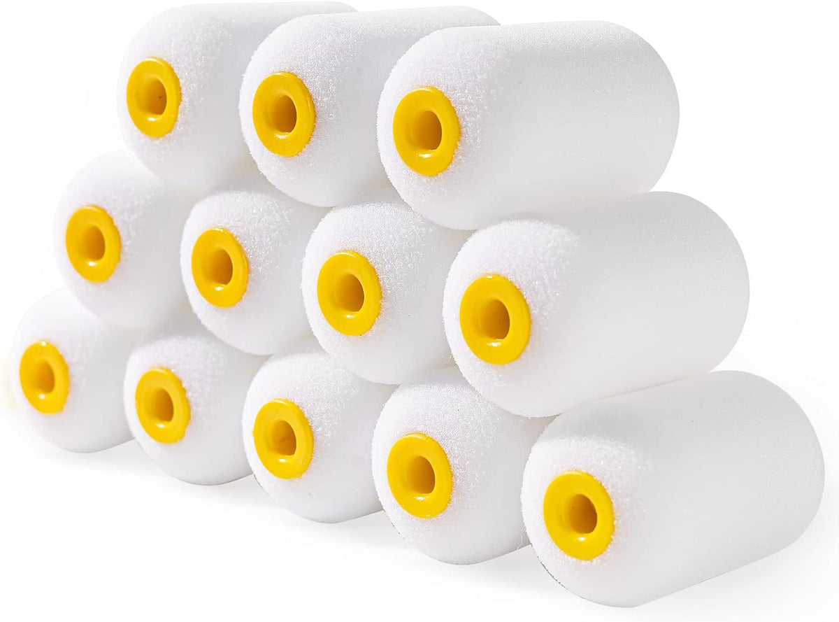 Foam Paint Roller, 2 Inch Mini Paint Roller Kit 9 Pack, Small Paint Roller with Tray and Liner, Small Paint Rollers 2 Inch, Mini Rollers for Painting Furniture, Stenciling, Art Crafts