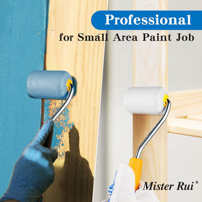 Foam Paint Roller, 2 Inch Mini Paint Roller Kit 9 Pack, Small Paint Roller with Tray and Liner, Small Paint Rollers 2 Inch, Mini Rollers for Painting Furniture, Stenciling, Art Crafts